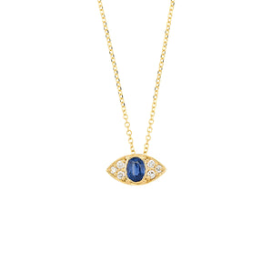 Evil Eye Necklace. Diamond Necklace. Blue Sapphires. Tear drop necklace. 18K Gold. Rose Gold, White Gold, Yellow Gold. Fine Jewelry. Gift. Κολιέ μάτι. Κολιέ για δώρο μάτι. Χρυσό κολιέ. Κολιέ με διαμάντια. Κολιέ με ζαφείρια. Μάτι φυλαχτό. Μάτι με διαμάντια. Στρογγυλό μάτι κολιέ.