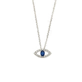 Evil Eye Necklace. Diamond Necklace. Blue Sapphires. Tear drop necklace. 18K Gold. Rose Gold, White Gold, Yellow Gold. Fine Jewelry. Gift. Κολιέ μάτι. Κολιέ για δώρο μάτι. Χρυσό κολιέ. Κολιέ με διαμάντια. Κολιέ με ζαφείρια. Μάτι φυλαχτό. Μάτι με διαμάντια. Στρογγυλό μάτι κολιέ. 