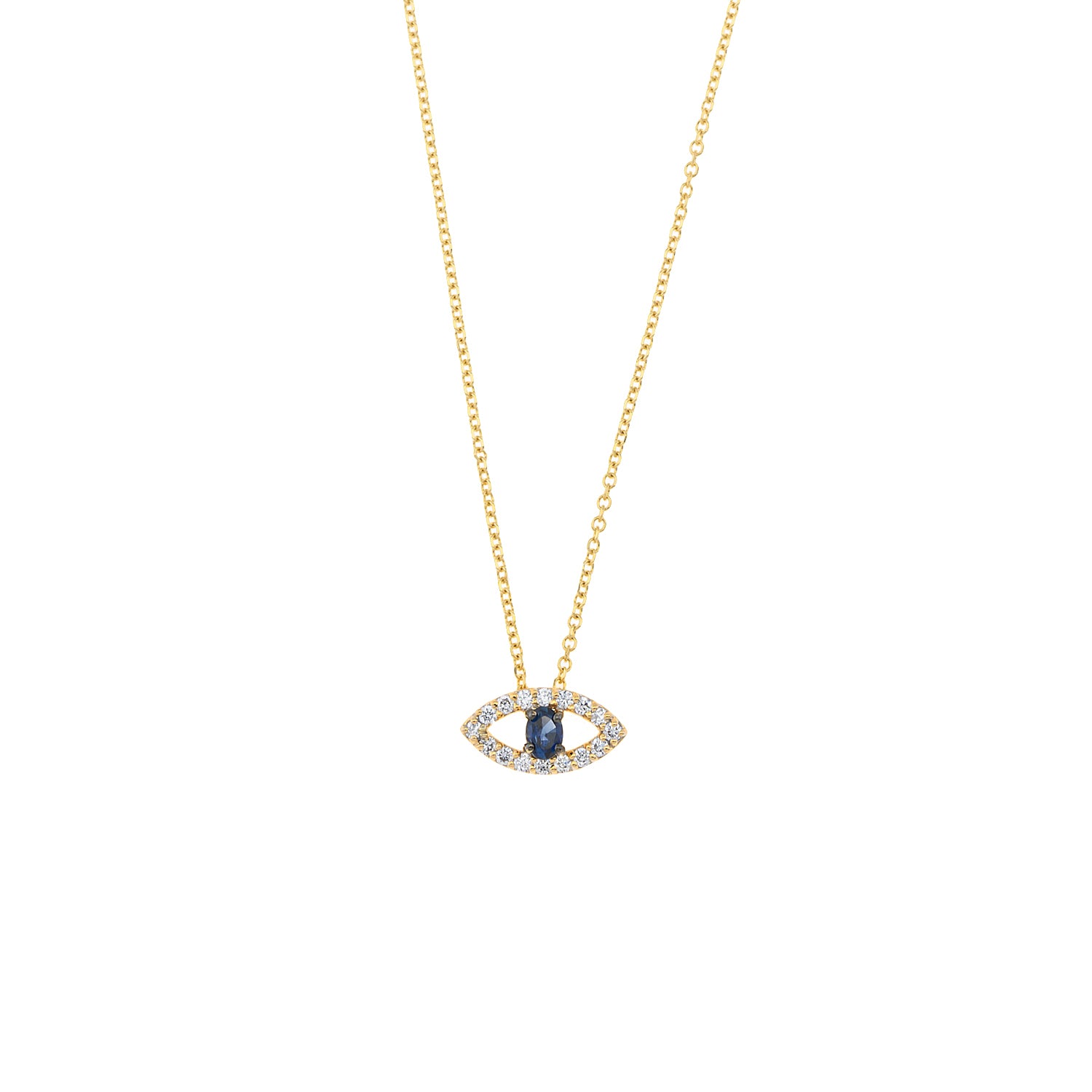 Evil Eye Necklace. Diamond Necklace. Blue Sapphires. Tear drop necklace. 18K Gold. Rose Gold, White Gold, Yellow Gold. Fine Jewelry. Gift. Κολιέ μάτι. Κολιέ για δώρο μάτι. Χρυσό κολιέ. Κολιέ με διαμάντια. Κολιέ με ζαφείρια. Μάτι φυλαχτό. Μάτι με διαμάντια. Στρογγυλό μάτι κολιέ. 