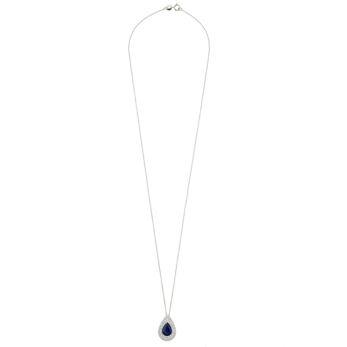 Sapphire Drop in Diamond Necklace