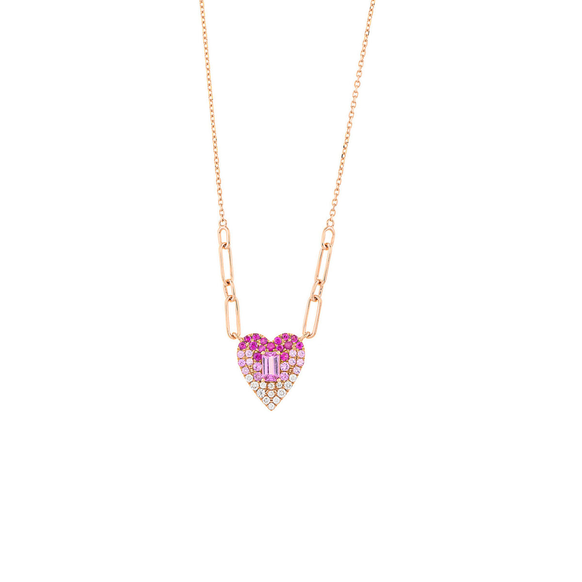 Heart Necklace. Diamond and pink sapphire heart necklace. Pink necklace. Evan Anatol. Anatol jewellery. Fine Jewellery.