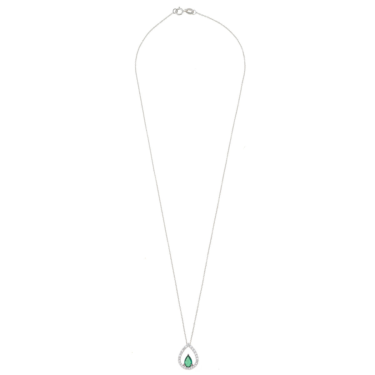 Emerald Necklace. Diamond and emerald necklace. Gift necklace. Gold necklace. Diamond necklace. Precious stone necklace. Rose gold necklace. Chain necklace. Easy to wear necklace. Anatol jewelry. Fine jewelry. Golden Hall. Kifissia. Athens.