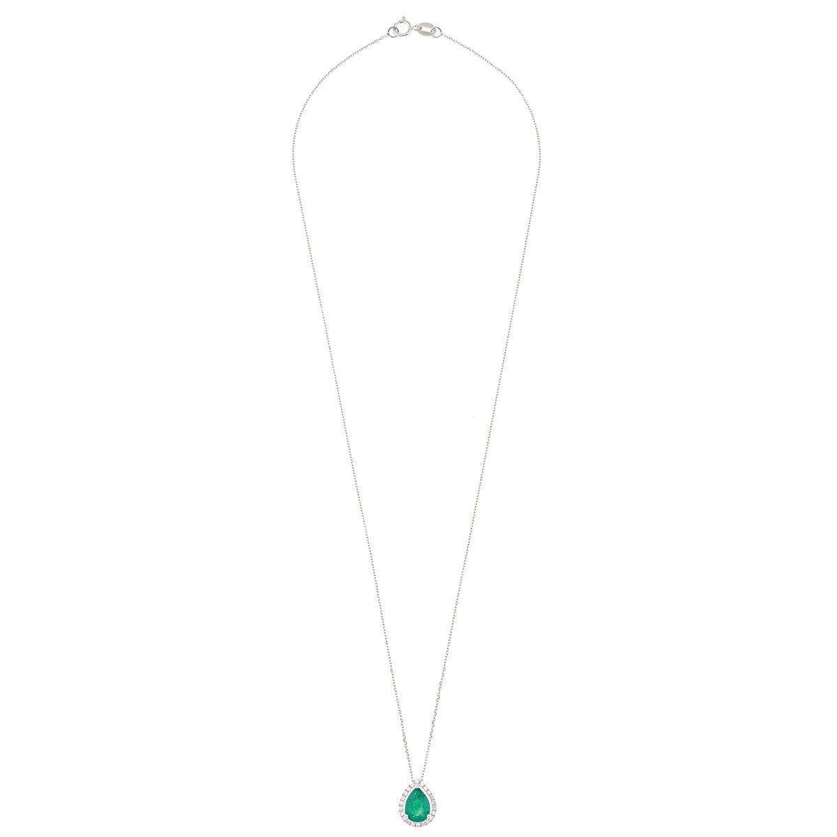 Emerald Necklace. Diamond and emerald necklace. Gift necklace. Gold necklace. Diamond necklace. Precious stone necklace. Rose gold necklace. Chain necklace. Easy to wear necklace. Anatol jewelry. Fine jewelry. Golden Hall. Kifissia. Athens.