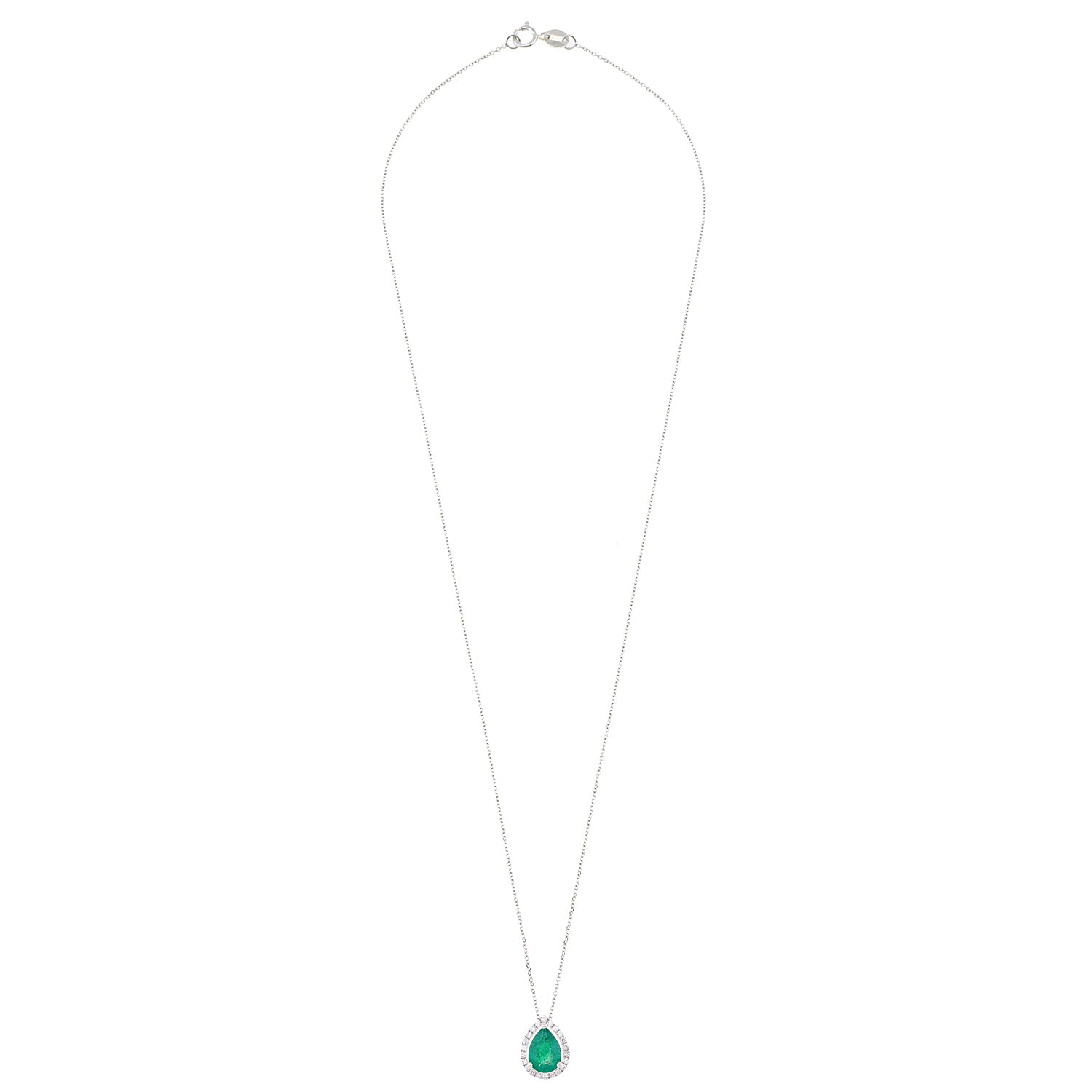 Emerald Necklace. Diamond and emerald necklace. Gift necklace. Gold necklace. Diamond necklace. Precious stone necklace. Rose gold necklace. Chain necklace. Easy to wear necklace. Anatol jewelry. Fine jewelry. Golden Hall. Kifissia. Athens.