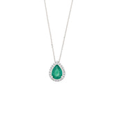 Emerald Necklace. Diamond and emerald necklace. Gift necklace. Gold necklace. Diamond necklace. Precious stone necklace. Rose gold necklace. Chain necklace. Easy to wear necklace. Anatol jewelry. Fine jewelry. Golden Hall. Kifissia. Athens.