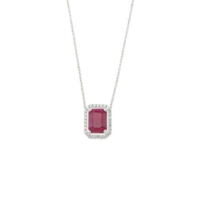 Ruby Necklace. Diamond and ruby necklace. Red stone necklace. Ruby necklace for gift. Rare ruby stone necklace. Diamond jewellery. Anatol jewellery. Κοσμήματα Ανατόλ. Χρυσά κοσμήματα. Κολιέ με ρουμπίνι. Κολιέ με ρουμπίνι και διαμάντια. Κοσμήματα Κηφισιά.