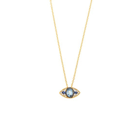 Evil Eye Necklace. Diamond Necklace. Blue Sapphires. Tear drop necklace. 18K Gold. Rose Gold, White Gold, Yellow Gold. Fine Jewelry. Gift. Κολιέ μάτι. Κολιέ για δώρο μάτι. Χρυσό κολιέ. Κολιέ με διαμάντια. Κολιέ με ζαφείρια. Μάτι φυλαχτό. Μάτι με διαμάντια. Στρογγυλό μάτι κολιέ.