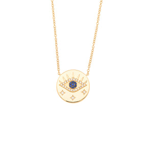 Evil Eye Necklace. Diamond Necklace. Blue Sapphires. Tear drop necklace. 18K Gold. Rose Gold, White Gold, Yellow Gold. Fine Jewelry. Gift. Κολιέ μάτι. Κολιέ για δώρο μάτι. Χρυσό κολιέ. Κολιέ με διαμάντια. Κολιέ με ζαφείρια. Μάτι φυλαχτό. Μάτι με διαμάντια. Στρογγυλό μάτι κολιέ.