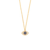 Evil Eye Necklace. Diamond Necklace. Blue Sapphires. Tear drop necklace. 18K Gold. Rose Gold, White Gold, Yellow Gold. Fine Jewelry. Gift. Κολιέ μάτι. Κολιέ για δώρο μάτι. Χρυσό κολιέ. Κολιέ με διαμάντια. Κολιέ με ζαφείρια. Μάτι φυλαχτό. Μάτι με διαμάντια. Στρογγυλό μάτι κολιέ.