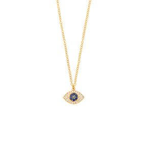 Evil Eye Necklace. Diamond Necklace. Blue Sapphires. Tear drop necklace. 18K Gold. Rose Gold, White Gold, Yellow Gold. Fine Jewelry. Gift. Κολιέ μάτι. Κολιέ για δώρο μάτι. Χρυσό κολιέ. Κολιέ με διαμάντια. Κολιέ με ζαφείρια. Μάτι φυλαχτό. Μάτι με διαμάντια. Στρογγυλό μάτι κολιέ.