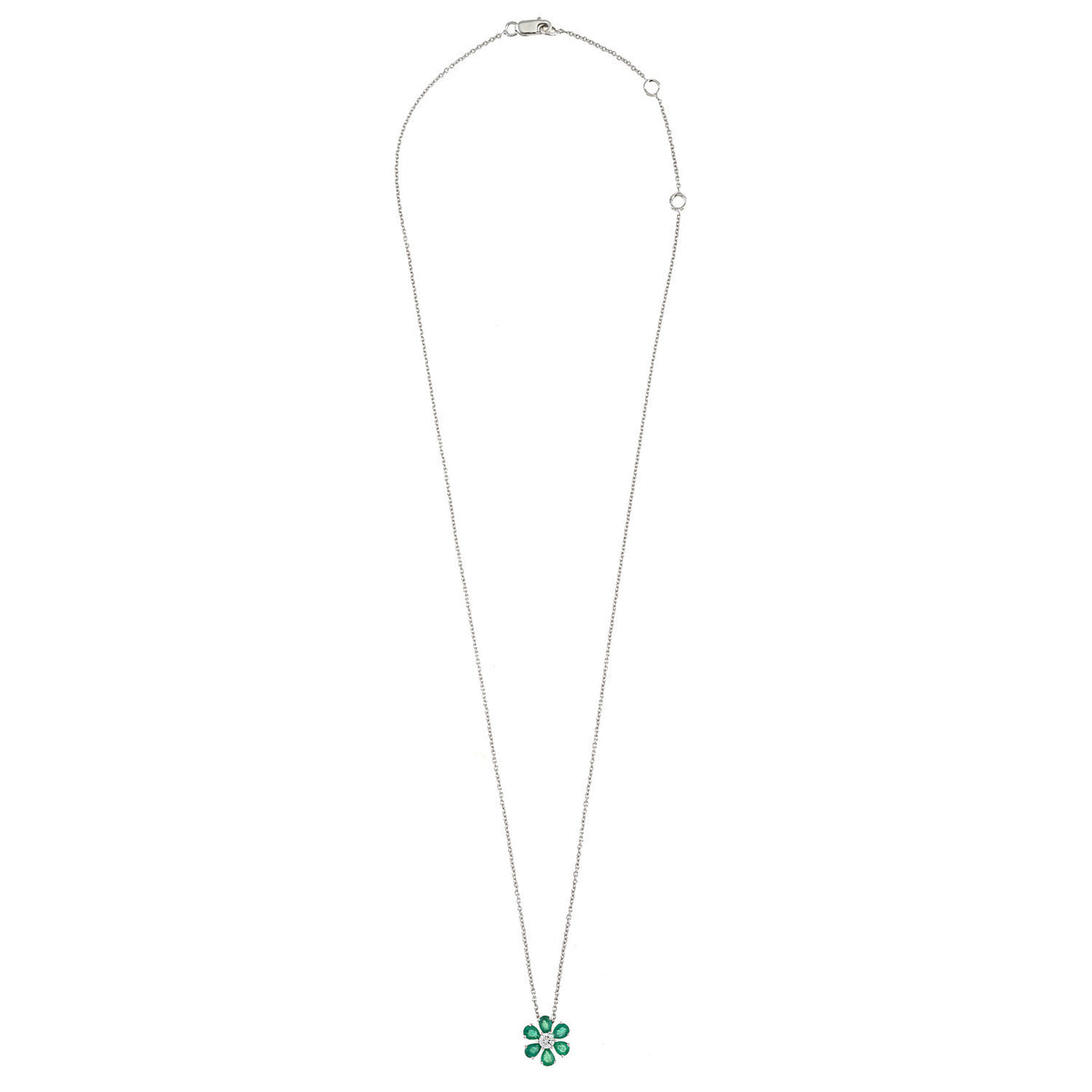 Flower necklace. Emerald necklace. Evan Anatol. Anatol jewellery. Golden Hall. Athens. Greek jewellery. Diamond Necklace. Fine Jewellery.