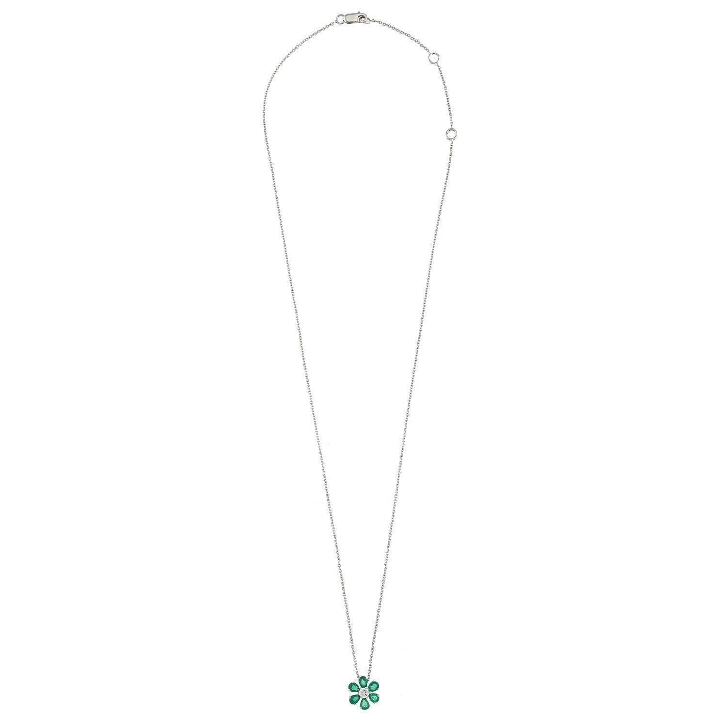 Flower necklace. Emerald necklace. Evan Anatol. Anatol jewellery. Golden Hall. Athens. Greek jewellery. Diamond Necklace. Fine Jewellery.