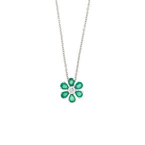 Flower necklace. Emerald necklace. Evan Anatol. Anatol jewellery. Golden Hall. Athens. Greek jewellery. Diamond Necklace. Fine Jewellery.