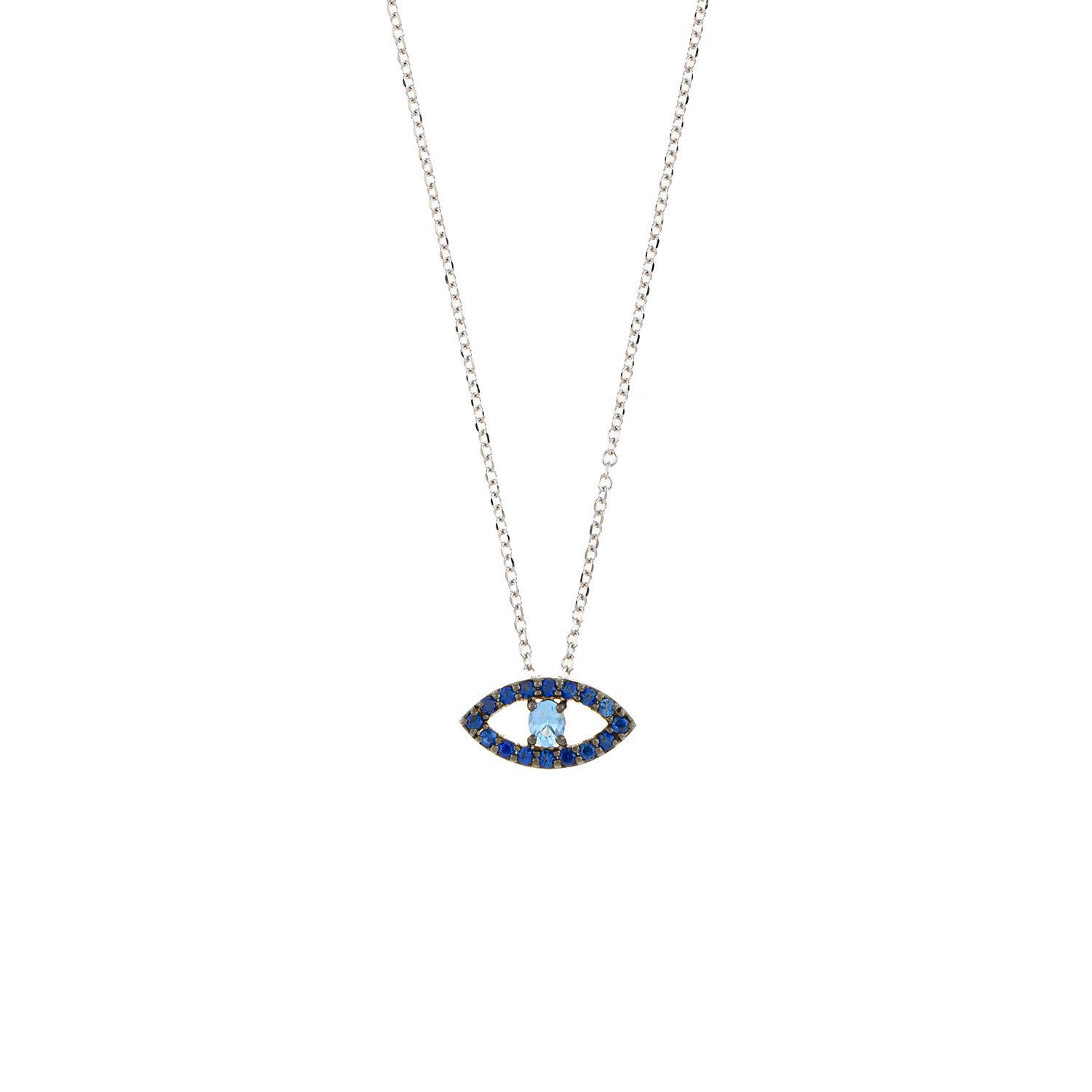 Evil Eye Necklace. Diamond Necklace. Blue Sapphires. Tear drop necklace. Fine Jewelry. Gift. Κολιέ μάτι. Κολιέ για δώρο μάτι. Χρυσό κολιέ. Κολιέ με διαμάντια. Κολιέ με ζαφείρια. Μάτι φυλαχτό. 