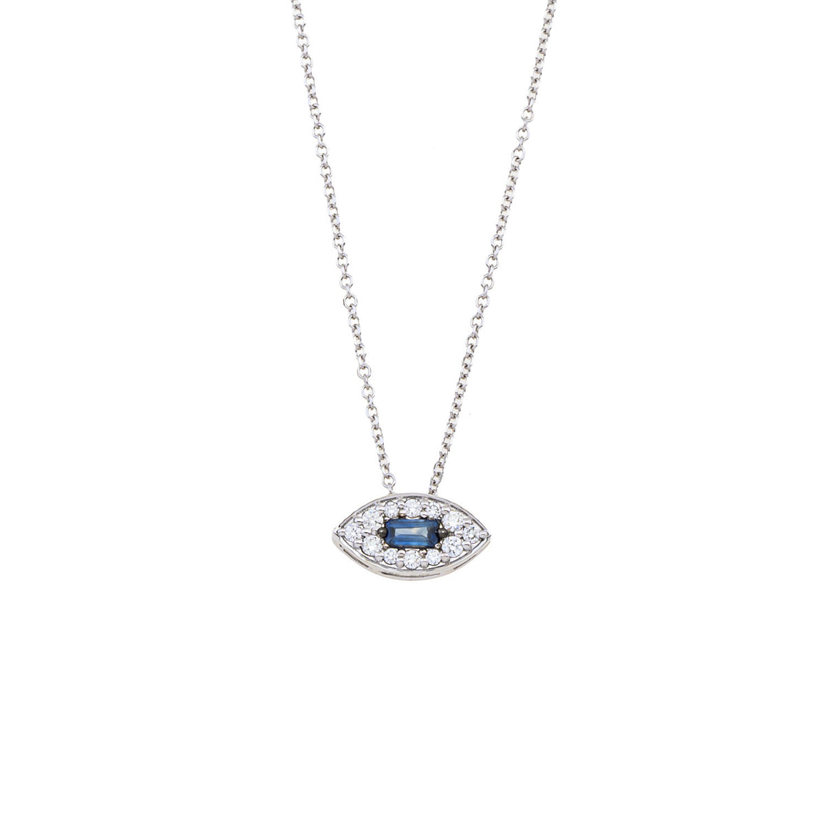Blue Baguette Eye Necklace
