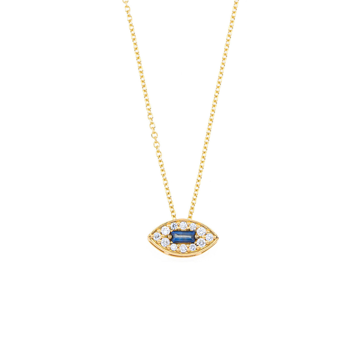 Blue Baguette Eye Necklace