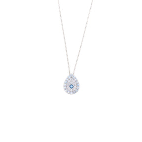 Blue Aqua Drop Eye Necklace