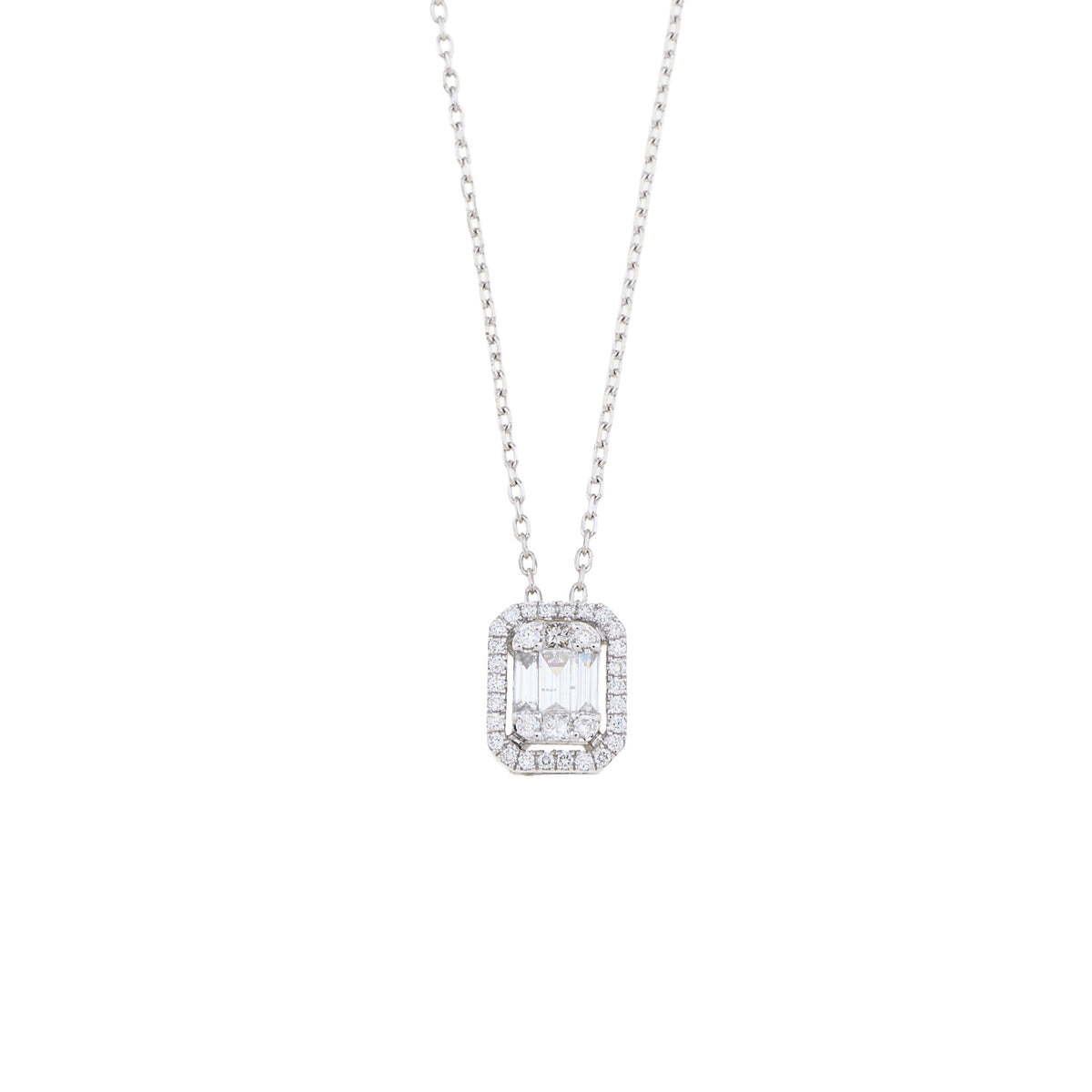 Rectangle Diamond Necklace