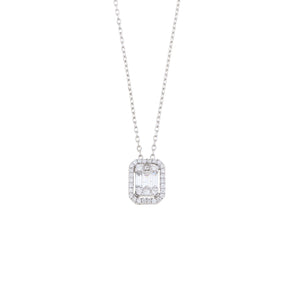 Rectangle Diamond Necklace