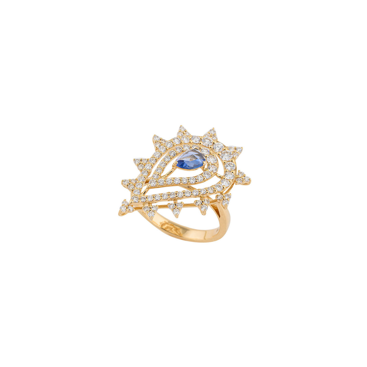 Sapphire Ring. Diamond and sapphire ring. Precious stone ring. High end ring. Anatol jewelry. Fine jewelry. Golden Hall. Vivid blue sapphire. Ring. Engagement ring. Royal blue ring. Athens. 