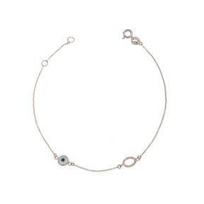 Oval Diamond and Eye Bracelet