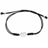 Diamond Heart Bracelet. Cord bracelet