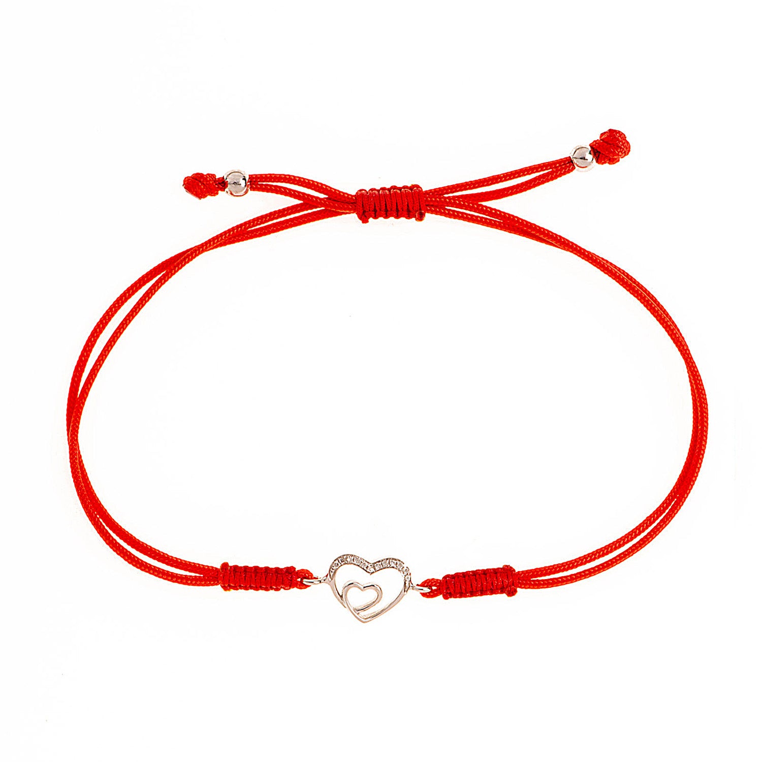 Diamond Heart Bracelet. Cord bracelet