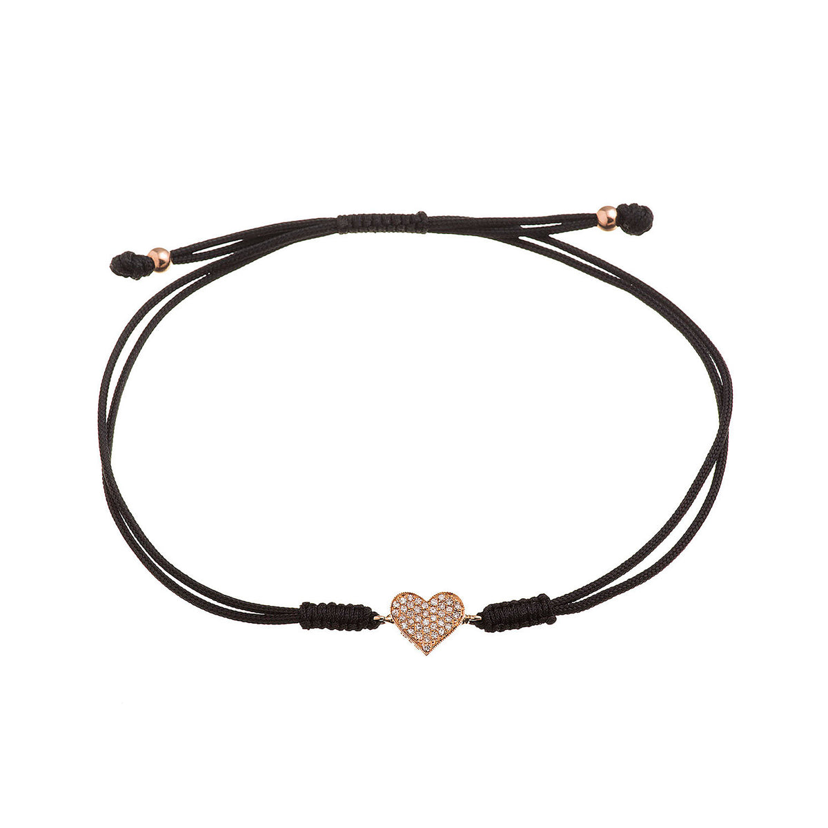 Diamond Heart Cord Bracelet - Anatol Jewelry