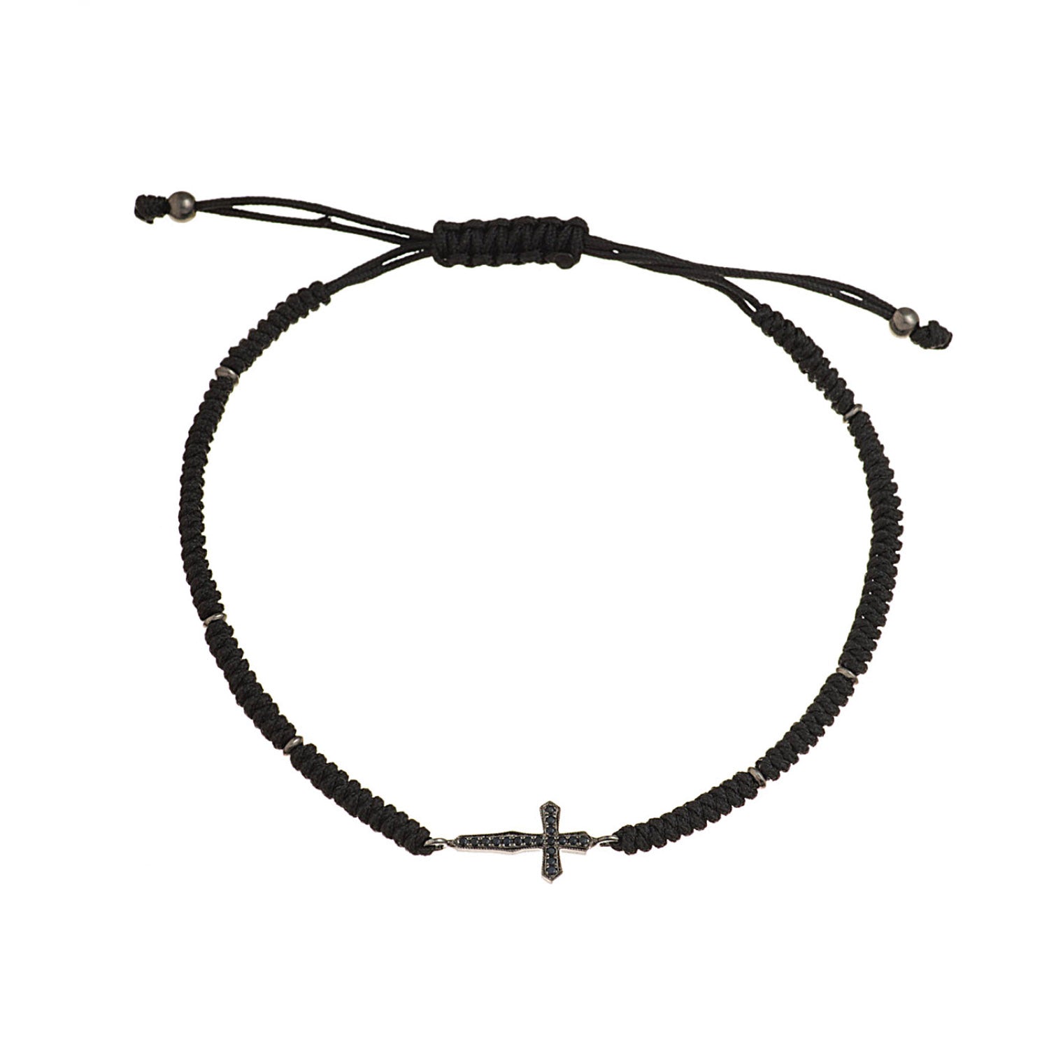Elongated Cross Cord Bracelet