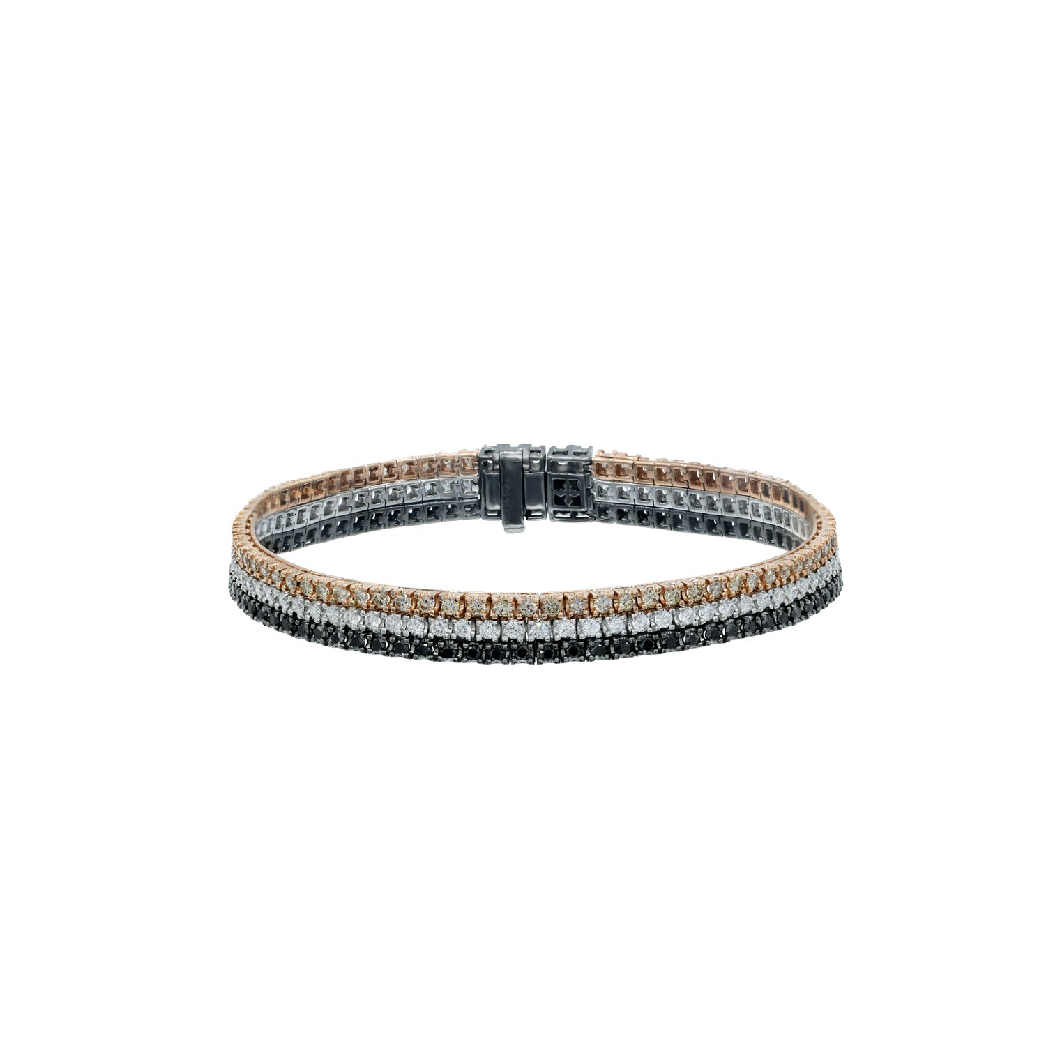 Triple Colour Diamond Tennis Bracelet