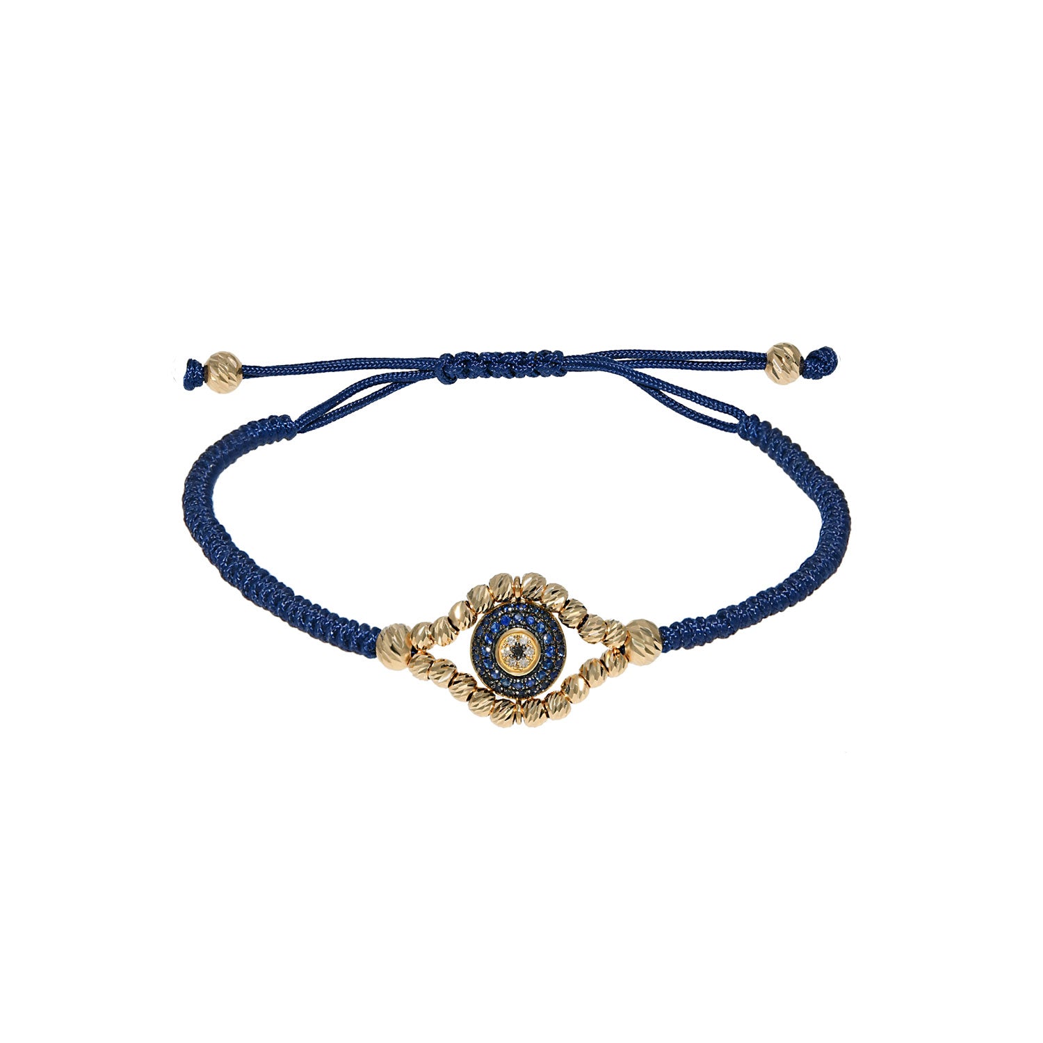 Evil Eye Bracelet with Diamonds and Blue Sapphires
