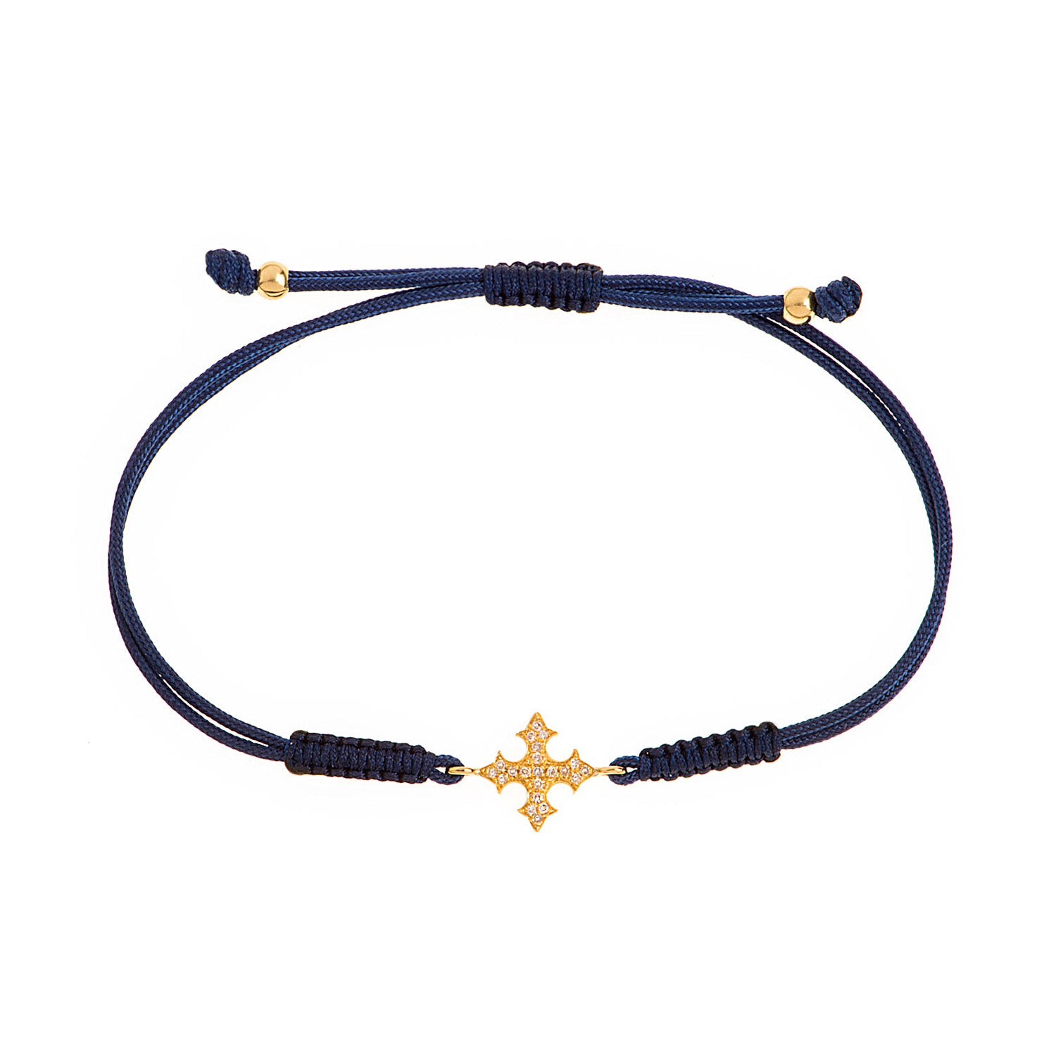 Diamond Cross Cord Bracelet