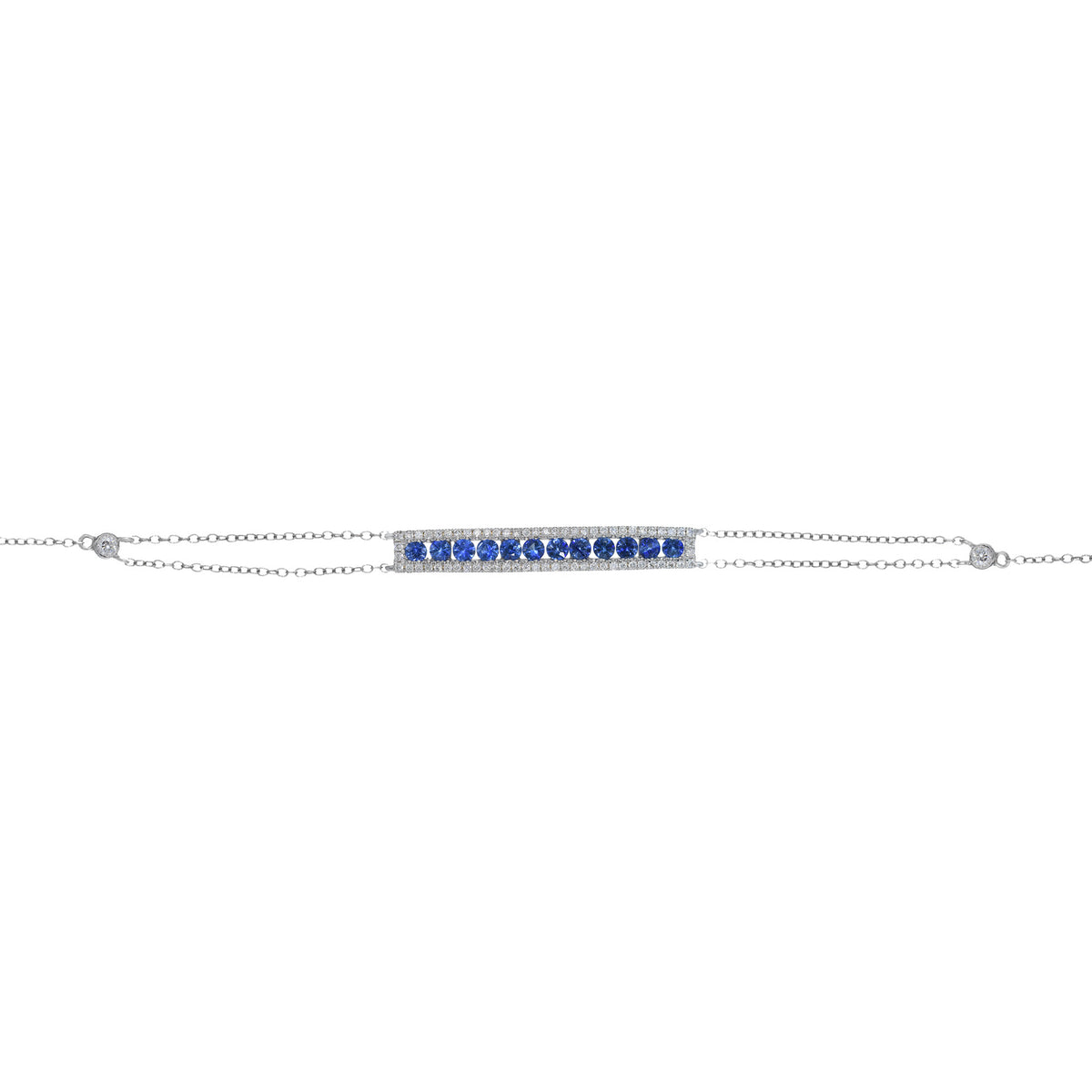Sapphire and Diamond Bar Bracelet