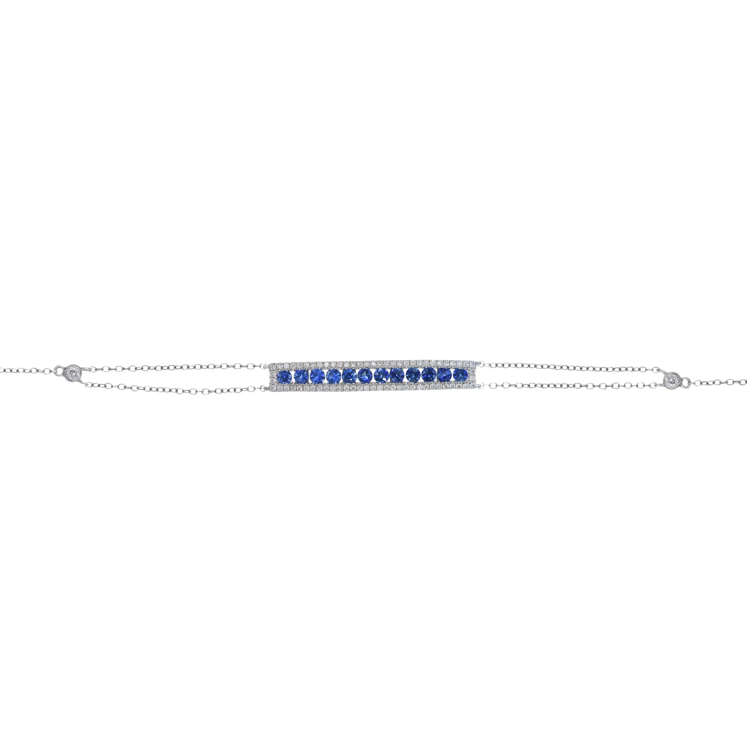 Sapphire and Diamond Bar Bracelet