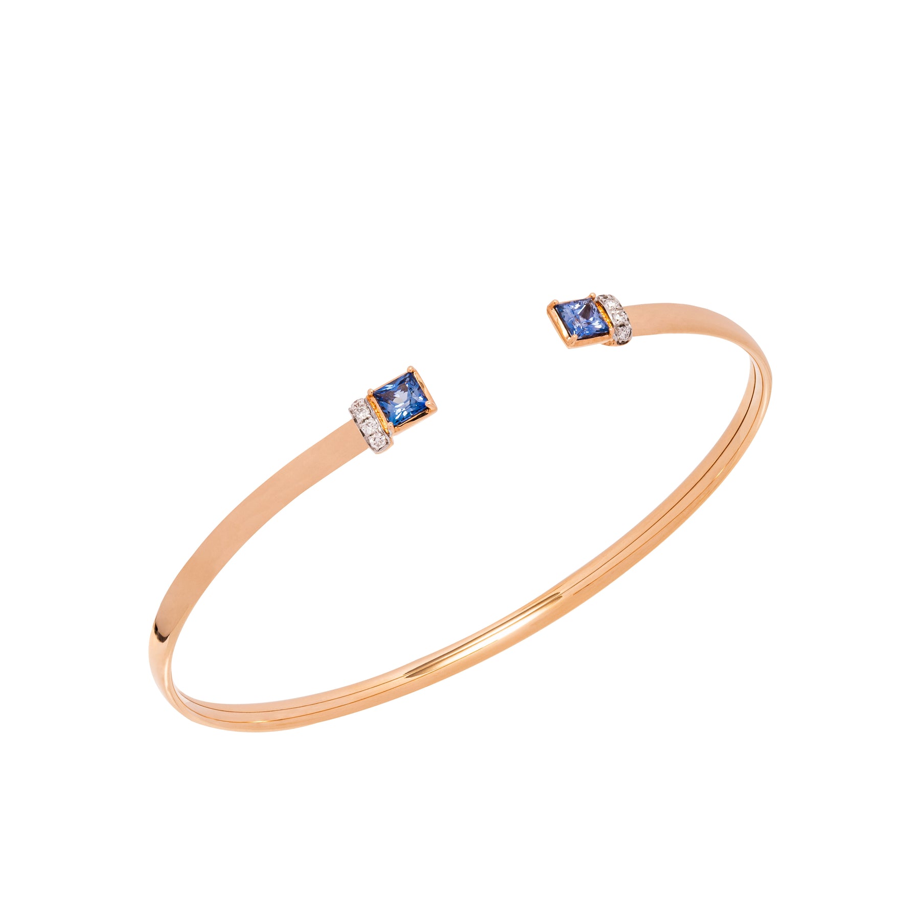 Diamond and Sapphire bracelet. Bangle bracelet. Sapphire bracelet. Blue stone bracelet