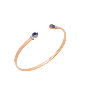 Diamond and Sapphire bracelet. Bangle bracelet. Blue sapphire hear bracelet. Blue sapphires. Heart shaoed sapphires. Blue stone bracelet.