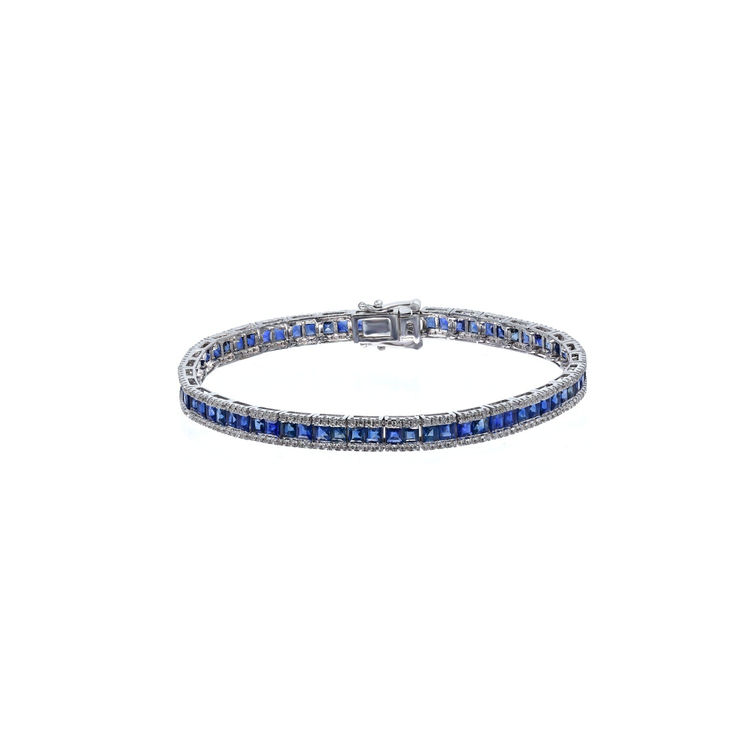 Diamond and Sapphire Bracelet. Sapphire tennis bracelet. Diamond Tennis bracelet.