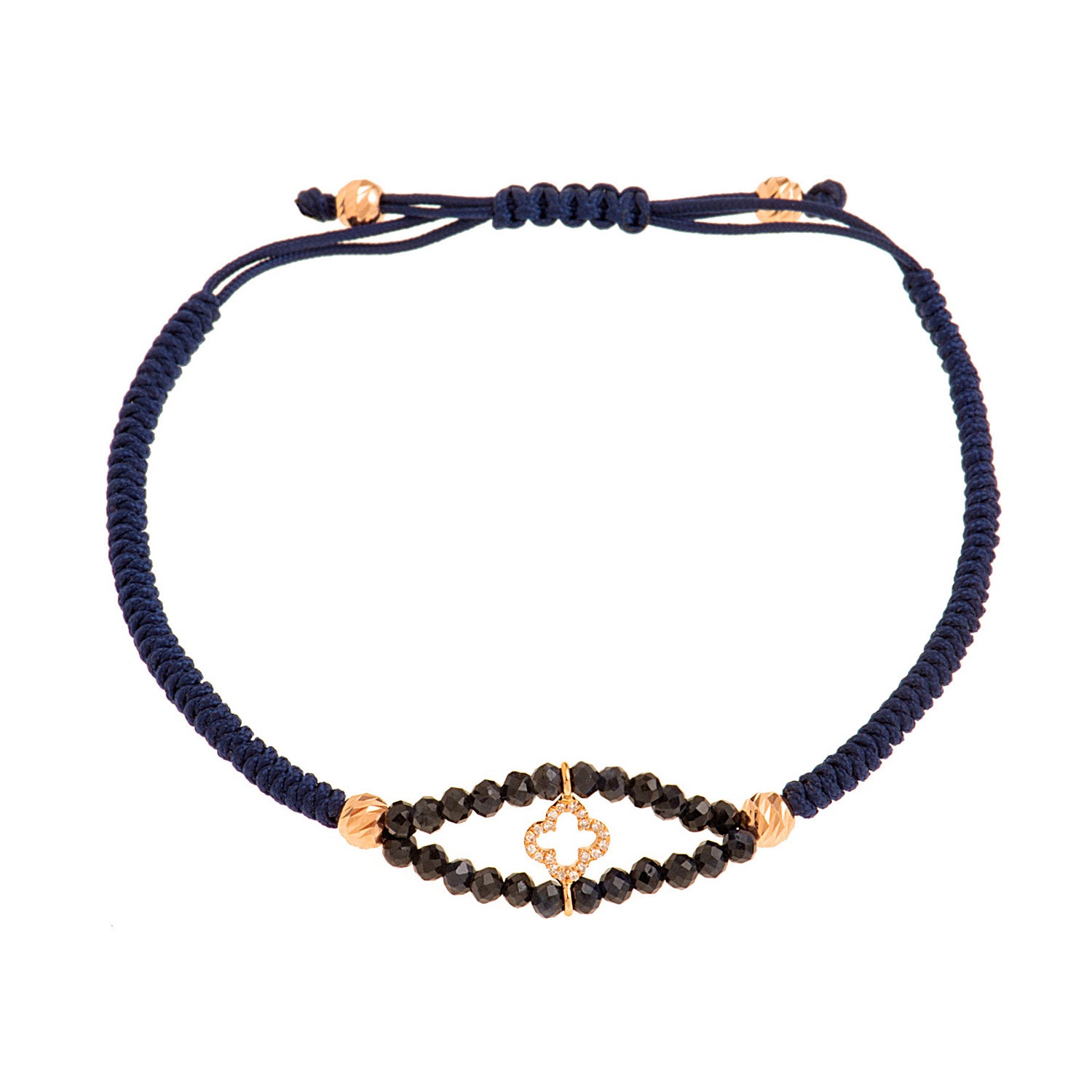 Diamond Cross bracelet. Cord bracelet. Sapphire bead bracelet