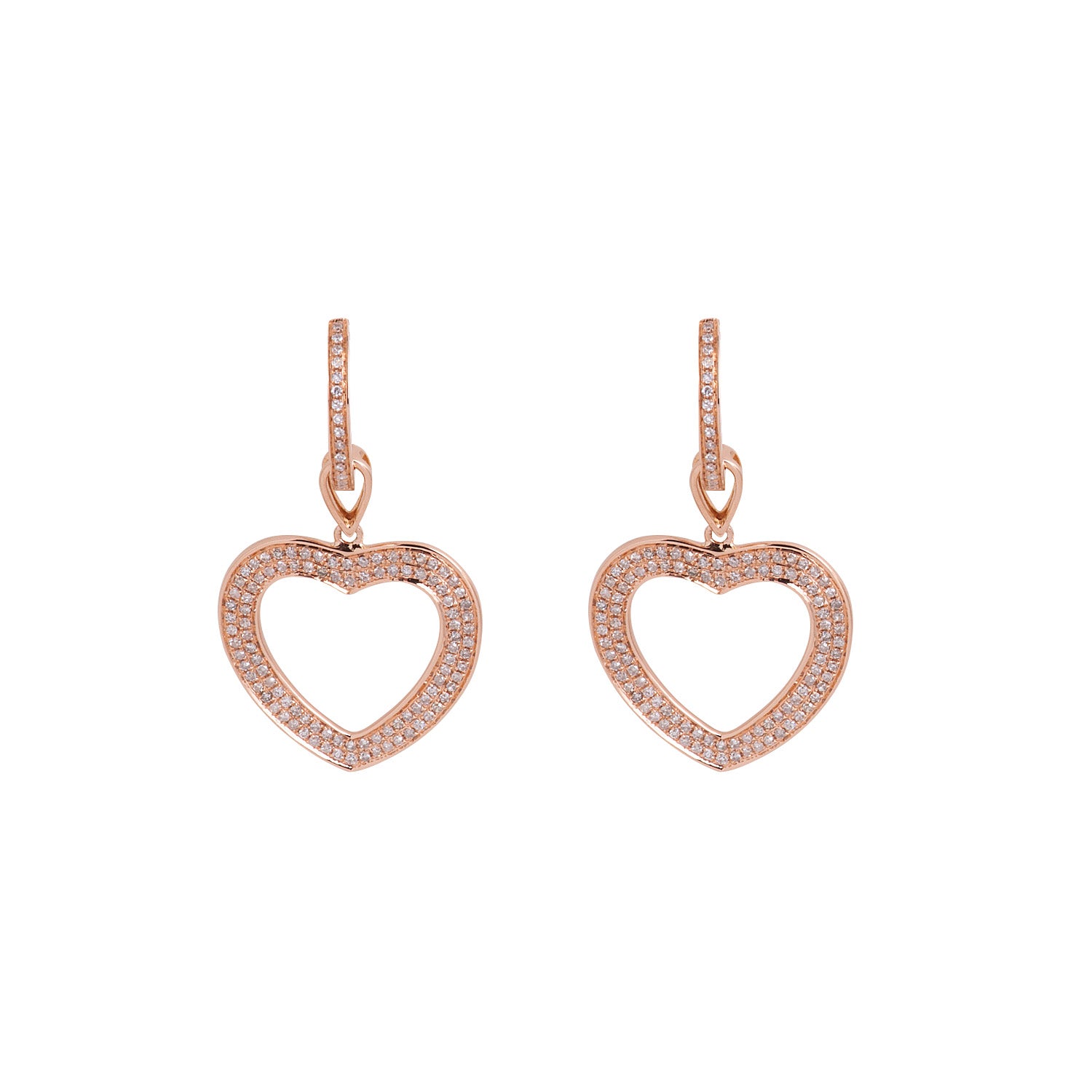 Diamond Heart Hoop Earrings