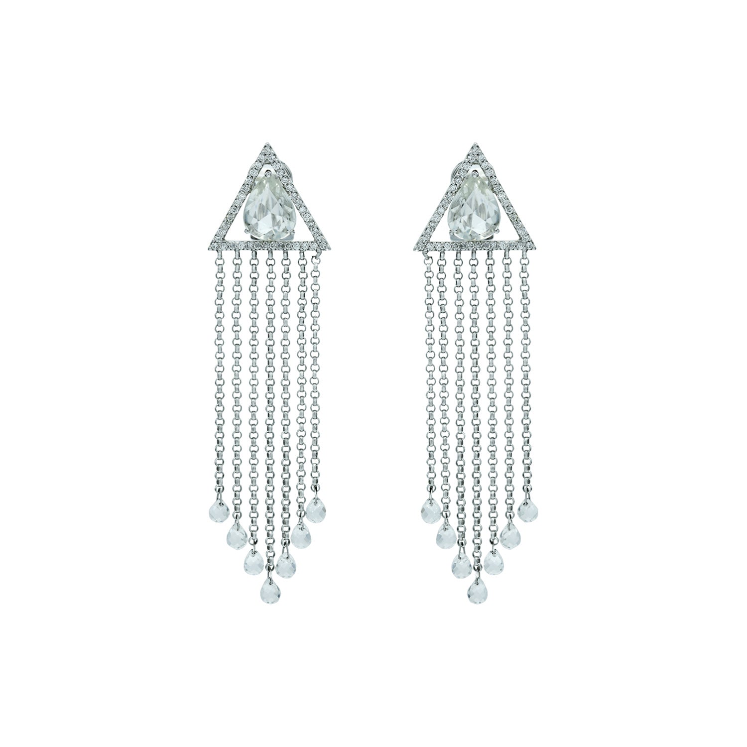 White Sapphire and Diamond Earring