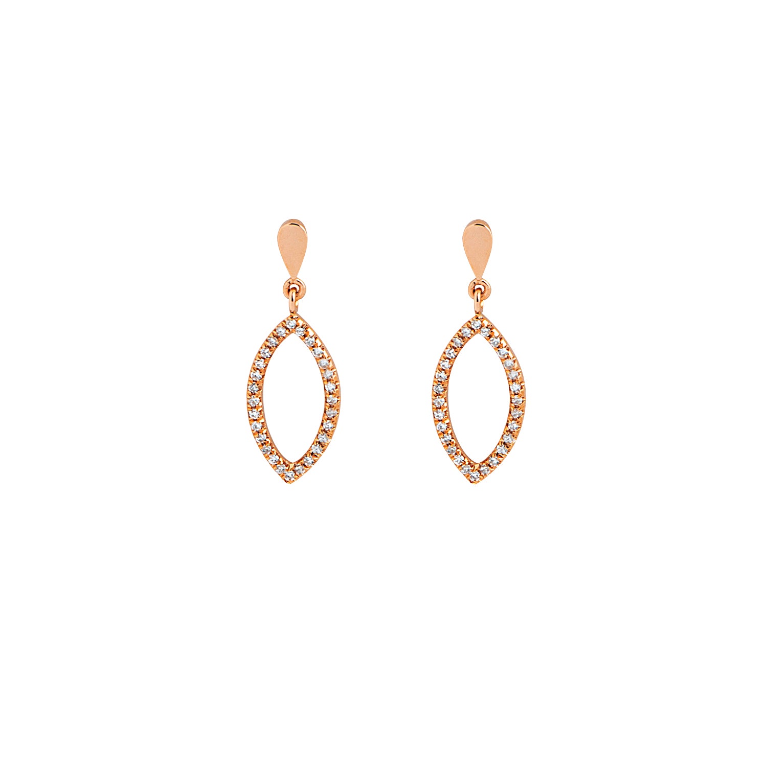 Gold and Diamond Pointy Earrings