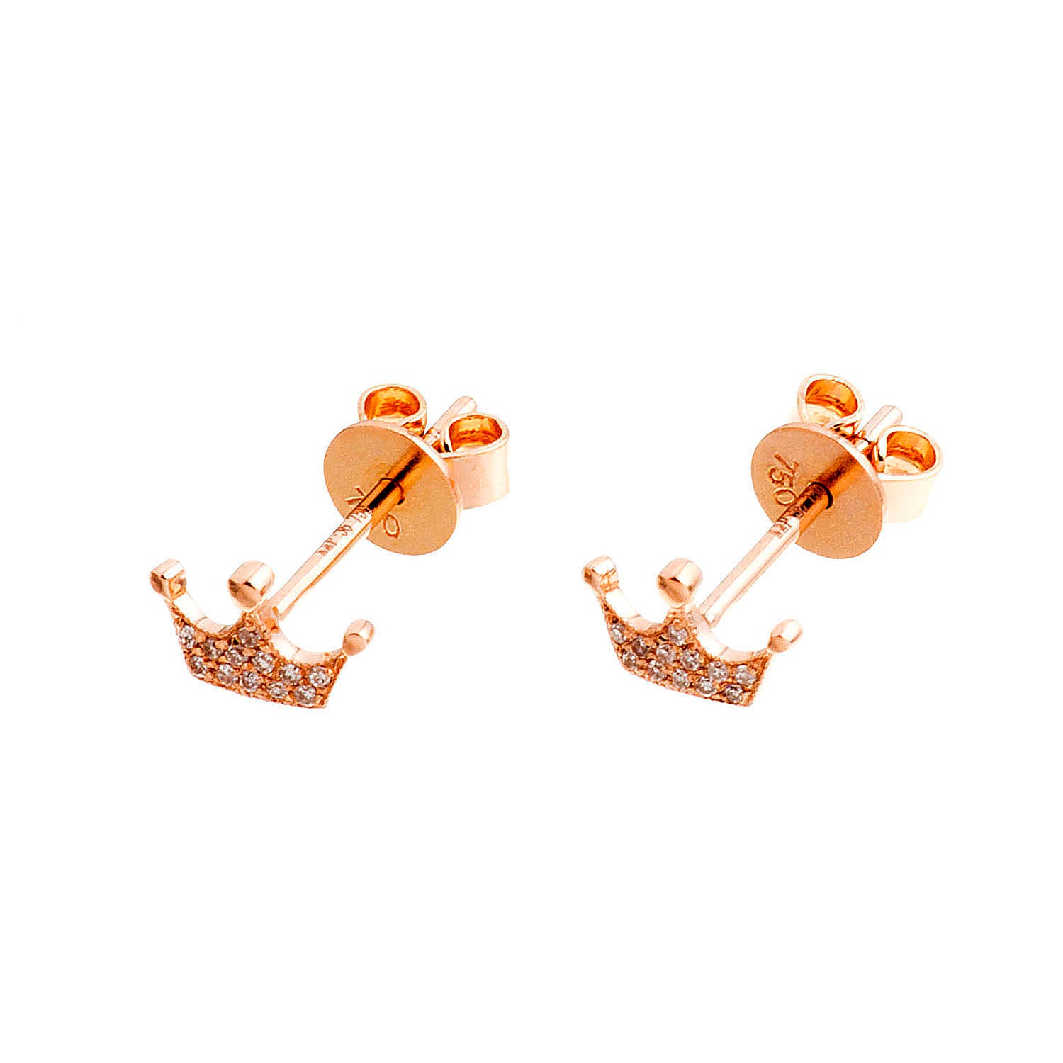 Diamond Crown Earrings - Anatol Jewelry