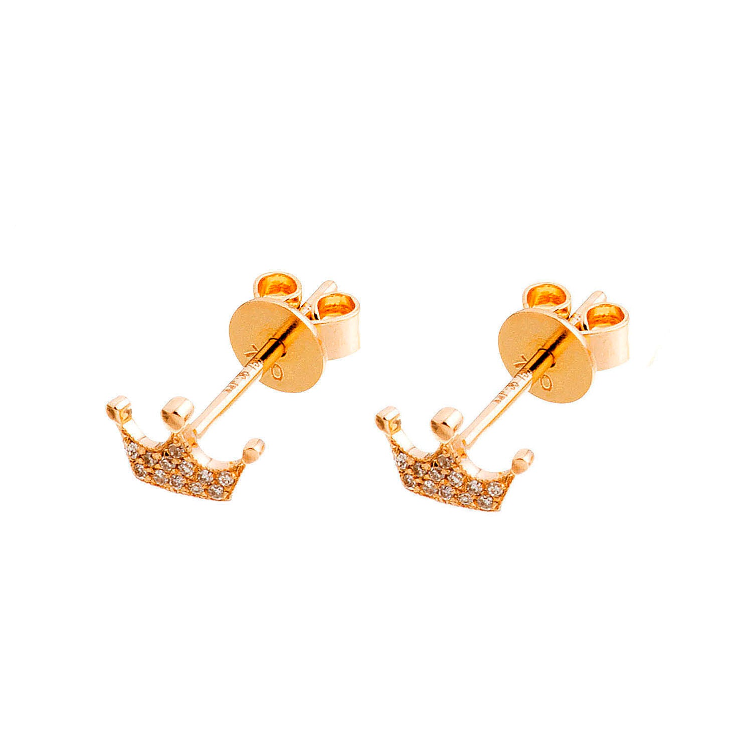 Diamond Crown Earrings - Anatol Jewelry