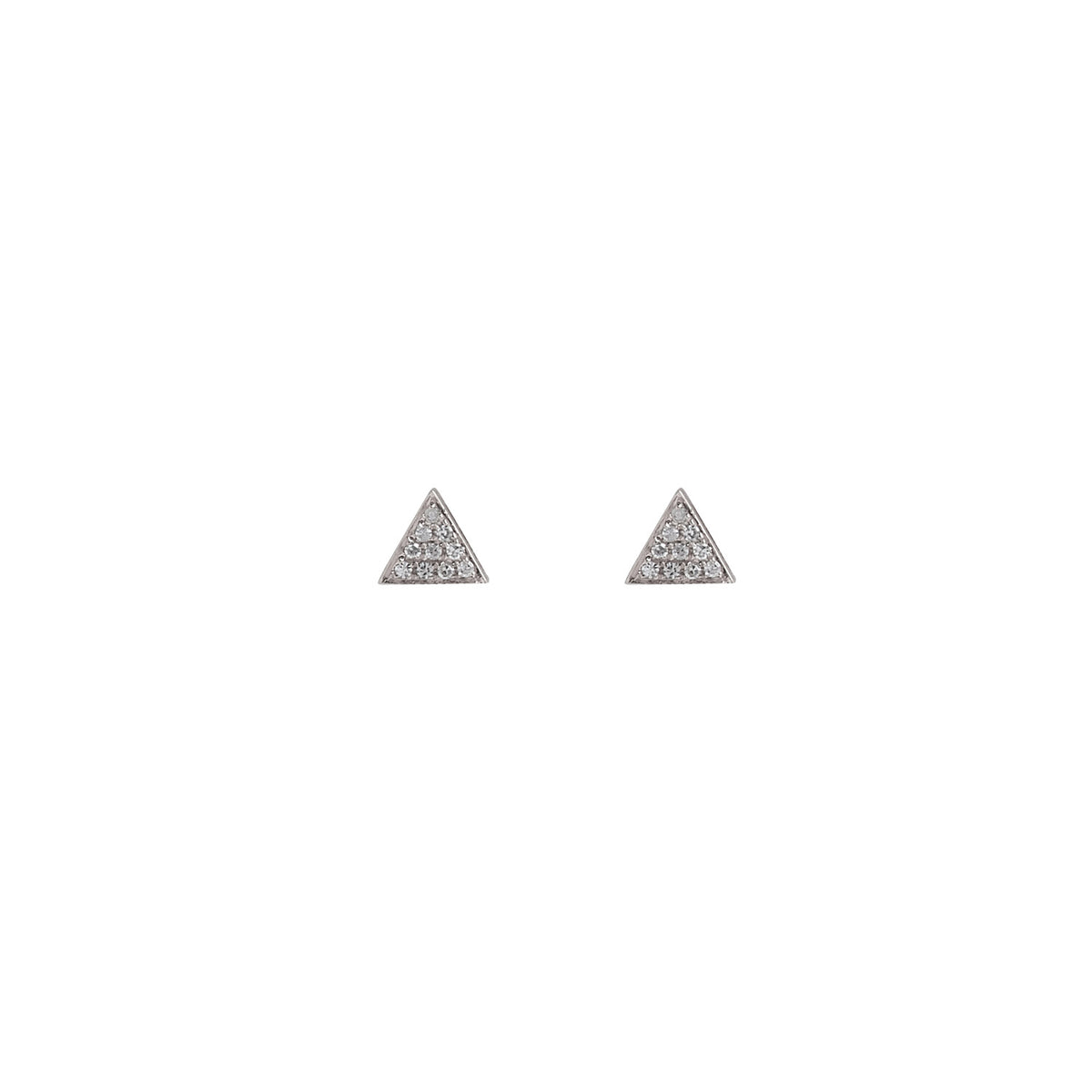 Triangle Stud Earrings. Diamond Studs.