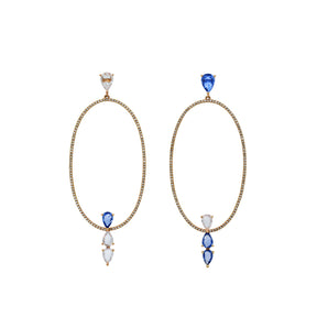 Two Coloured Sapphire Earring