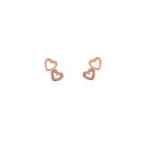Diamond Heart earrings. Heart studs. Stud earrings. Rose Gold earrings. Σκουλαρίκι καρφοτό. Σκουλαρίκι καρδιές. 