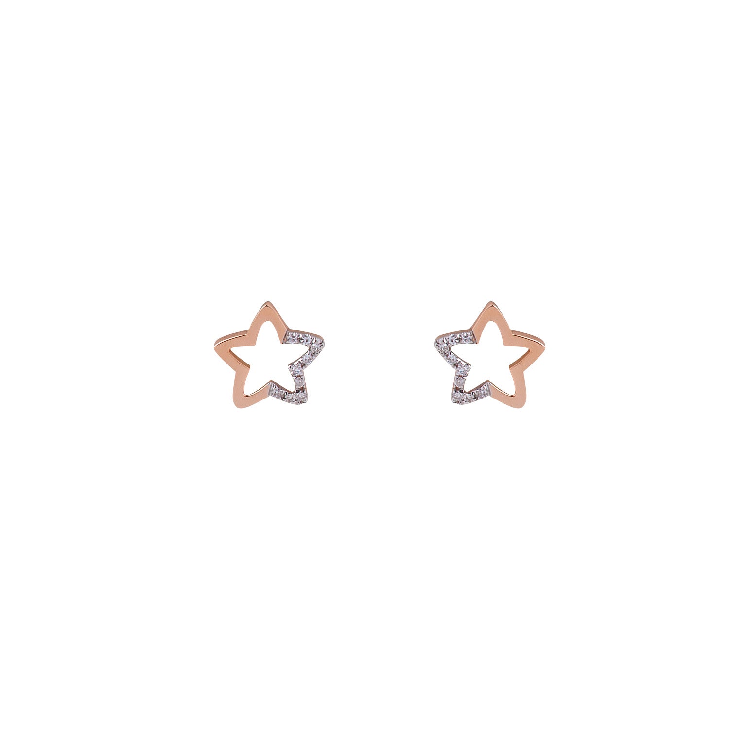 Diamond star earrings. Stud Earrings. Σκουλαρίκι αστέρι.