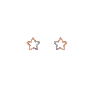 Diamond star earrings. Stud Earrings. Σκουλαρίκι αστέρι.