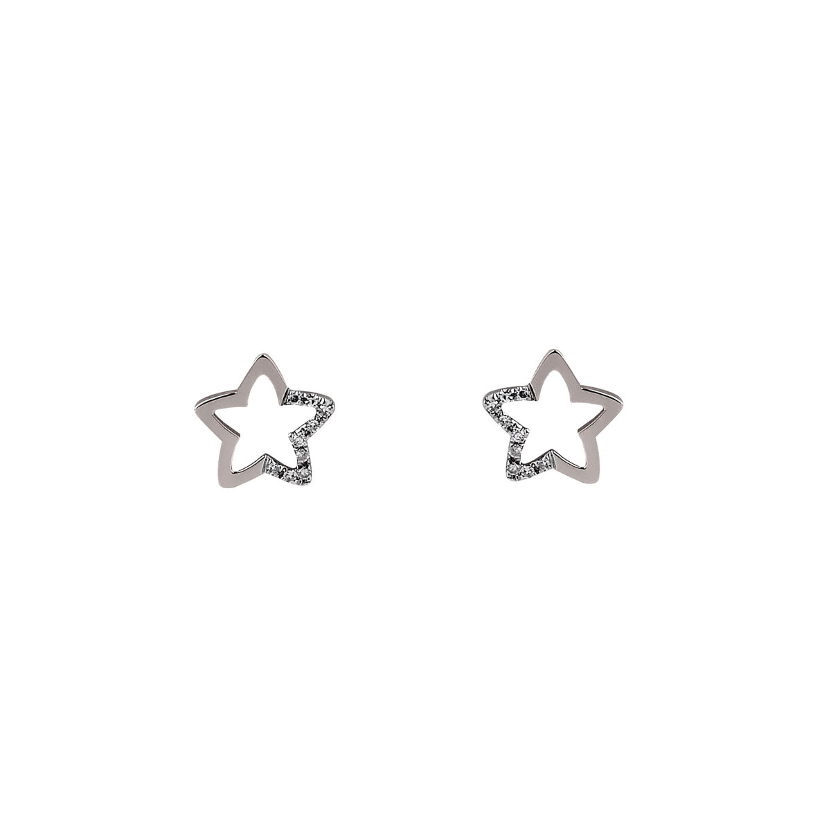 Diamond star earrings. Stud Earrings. Σκουλαρίκι αστέρι.