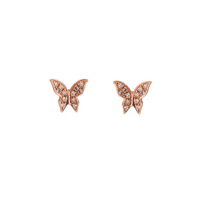 Diamond Butterfly Earrings. Butterfly Studs